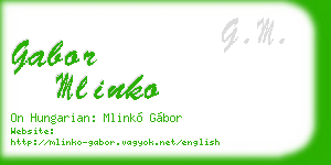 gabor mlinko business card